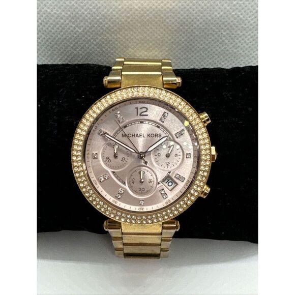 Michael Kors Parker MK5491 Women Rose Gold-Tone Analog Dial Quartz Watch JNA668 - Picture 1 of 11
